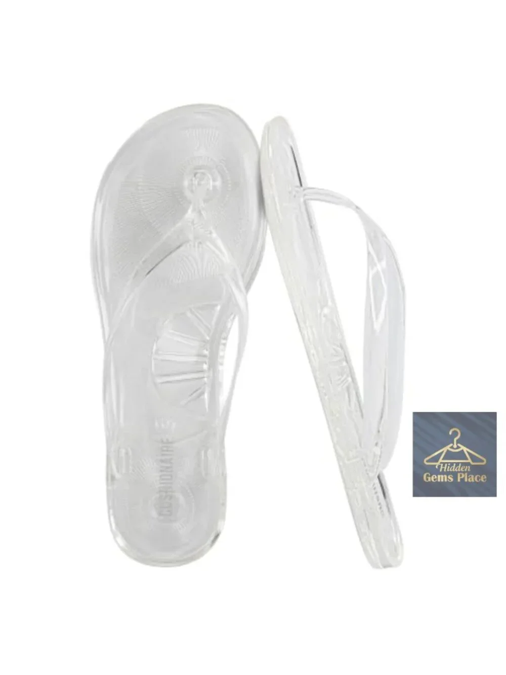 Jelly Flip Flops with Flexible Sole, Glossy Finish Summer Sandals